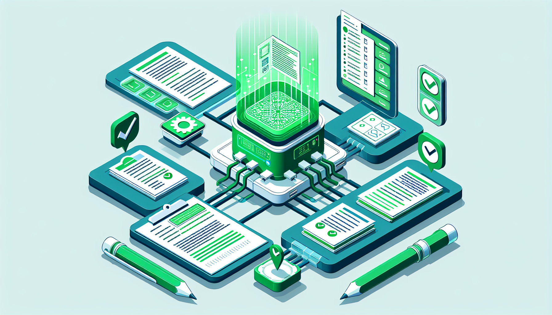 AI-powered grading dashboard showing student submission queue with automated feedback